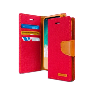 Samsung Galaxy S24 Goospery Mercury Canvas Diary - Red