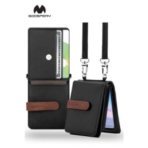 Samsung Galaxy Z Flip 4 Goospery Mercury Leather strap Diary - Black