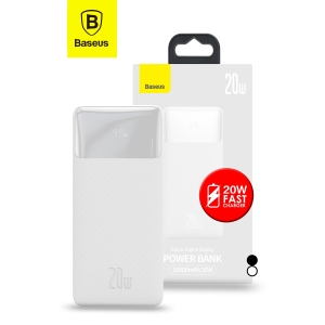 Baseus 20W 30000mAh Bipow Digital Display Power bank - White （EOL)