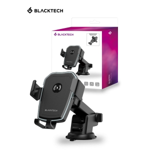 BLACKTECH 10W Gravity 2in1 Wireless Charger Car Holder - Black