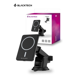 BLACKTECH 15W Magnetic 2in1 Wireless Charger Car Holder - Black