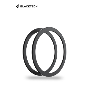 BLACKTECH Magnetic Ring 2Pcs Pack With Positioning Kit For All Phones - Black
