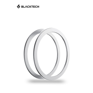 BLACKTECH Magnetic Ring 2Pcs Pack With Positioning Kit For All Phones - Silver