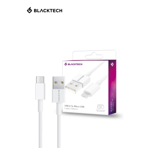 BLACKTECH USB-A To MICRO-USB Fast Charging Cable 100cm - White