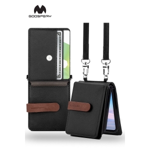 Samsung Galaxy Z Flip 5 Goospery Mercury Leather Strap Diary - Black