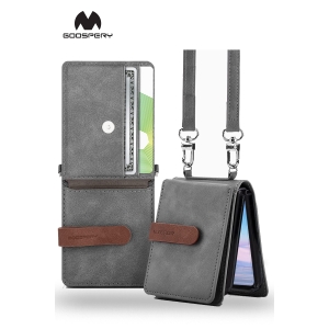 Samsung Galaxy Z Flip 4 Goospery Mercury Leather strap Diary - Grey