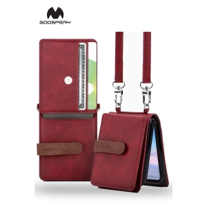 Samsung Galaxy Z Flip 4 Goospery Mercury Leather strap Diary - Wine