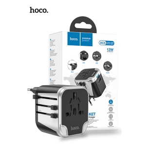 Hoco AC5 Dual USB Universal Charger Adapter - Black