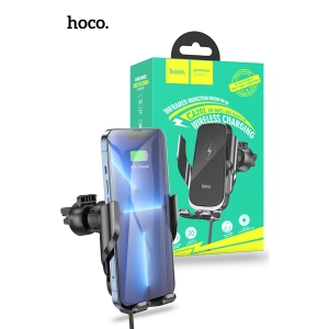 Hoco CA202 15W Auto-Scaling Wireless Charger Air Vent Car Holder - Black