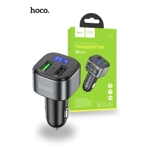Hoco E67 QC3.0 Car Bluetooth MP3 FM Transmitter Charger - Black