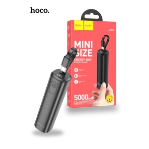 Hoco J113-C 5000mAh Energy Bar Power Bank With Build in USB-C Cable - Black 6942007600507 (EOL)