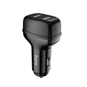 Hoco Z36 Dual USB-A Fast Charging Car Charger - Black