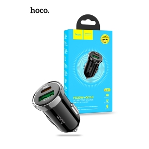 Hoco Z44 USB-C USB-A PD20W QC3.0 Car Charger - Black