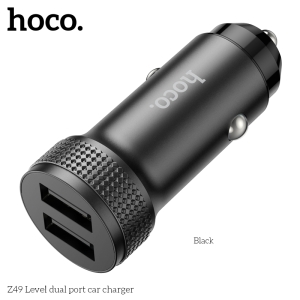 Hoco Z49 Dual USB-A Car Charger - Black