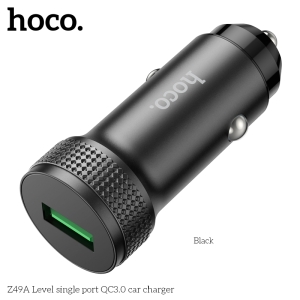 Hoco Z49A QC3.0 Fast USB-A Car Charger - Black