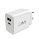 Australian Mobile BC02 USB-C + USB-A 20W PD QC3.0 Adapter With Smart IC - White
