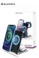 BLACKTECH AW2 Magnetic Aluminium 3 in 1 20W Wireless Charger - Black