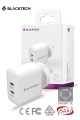 BLACKTECH BC04 Dual USB-C 35W PD QC3.0 Adapter With Smart IC - White