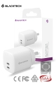 BLACKTECH Dual USB-C 67W PD GaN Charger With Smart IC - White