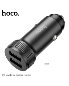 Hoco Z49 Dual USB-A Car Charger - Black
